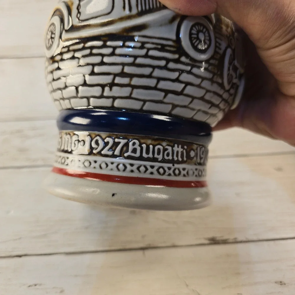 Vintage 1979 Avon Antique Cars Beer Stein Ceramarte Brazil Ford Bugatti Stanley